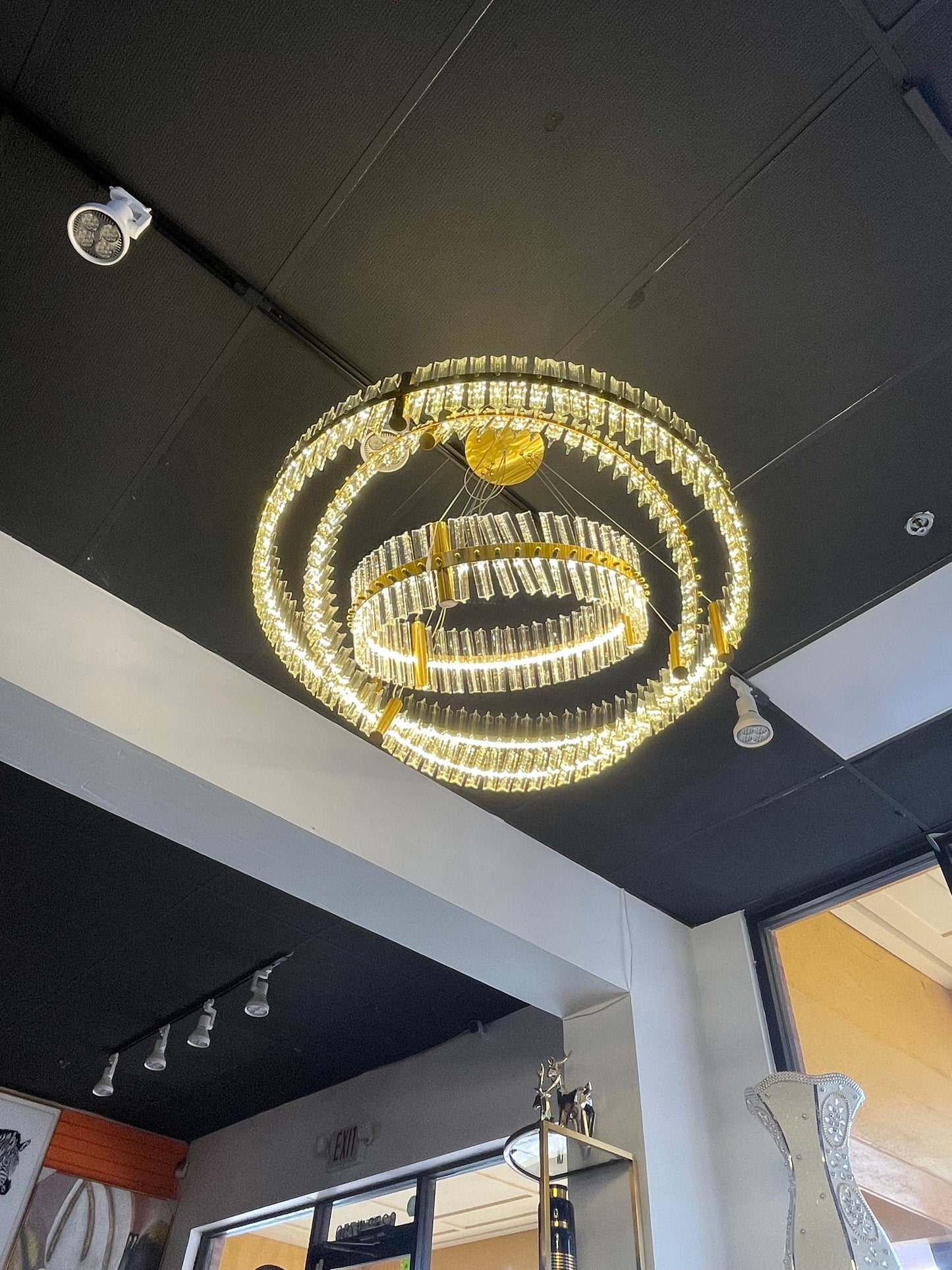 G-3Tier GOLDEN RING CHANDELIER