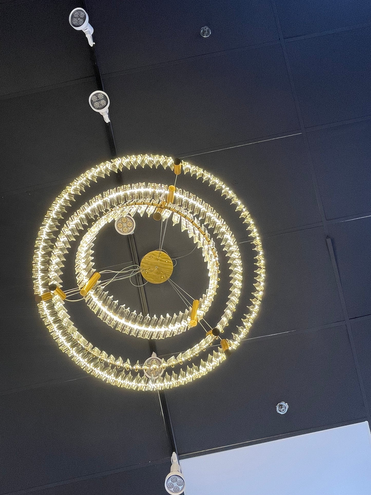 G-3Tier GOLDEN RING CHANDELIER