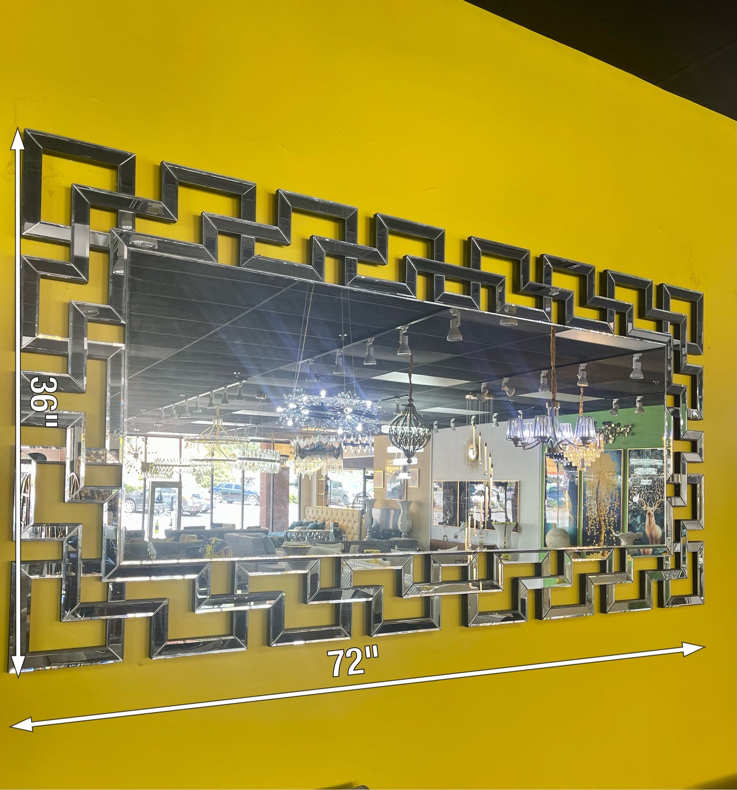 G-M Silver Square Design Standing/Wall Mirror