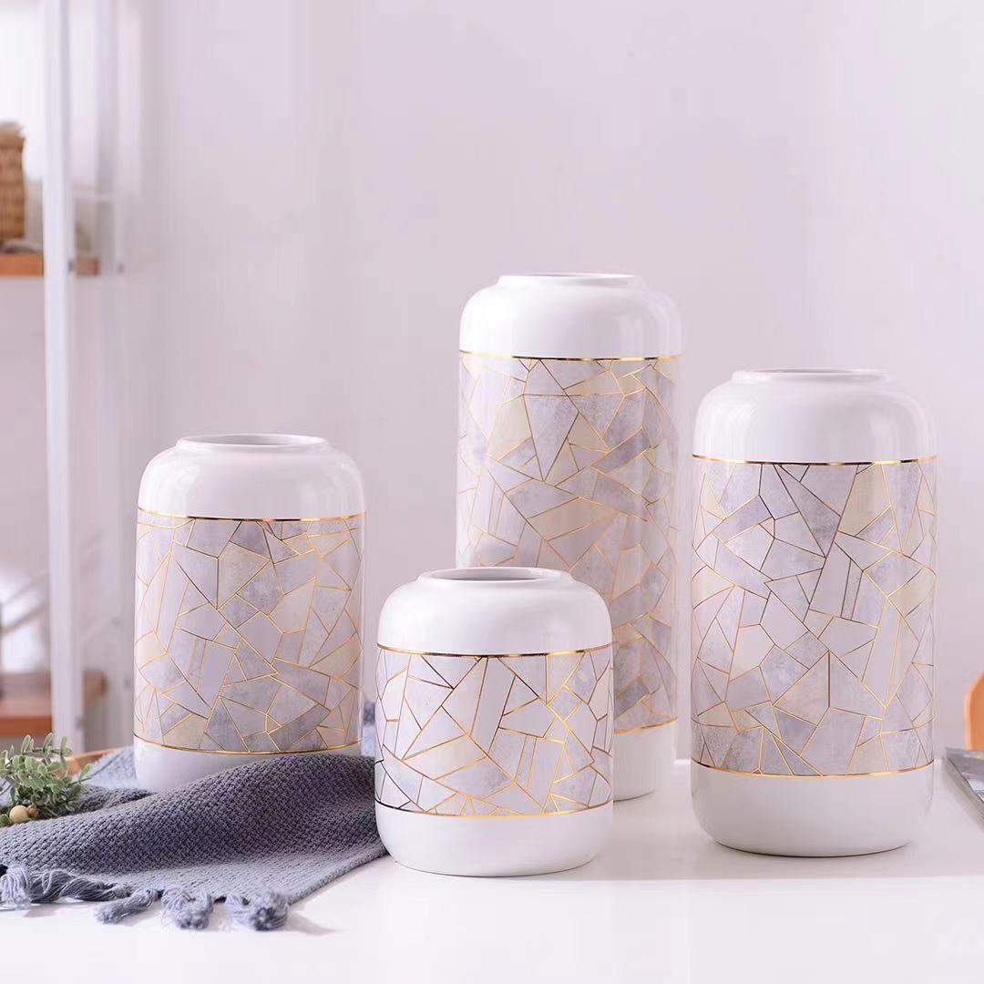 G-VDJ 4 Pieces White/cream Decorative Jar Set