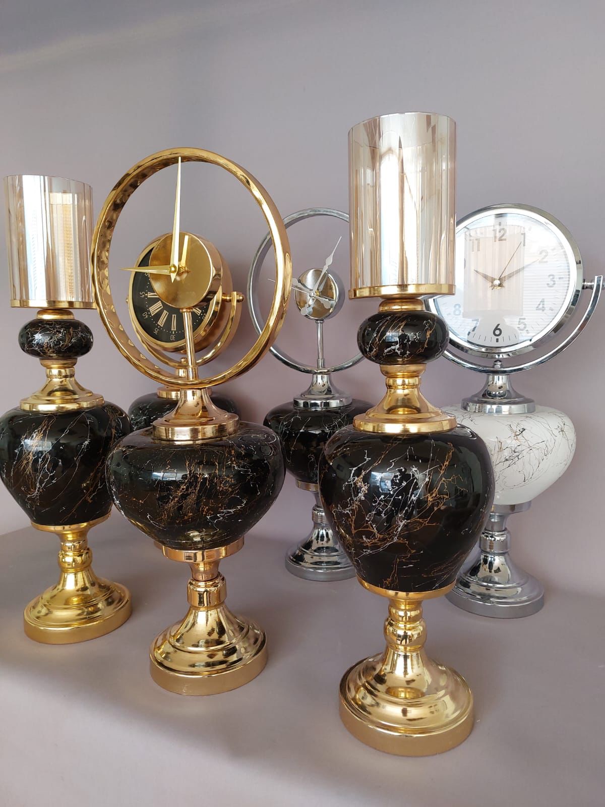 G-VJSER01 3-1 Black/Silver Decorative Jar Set