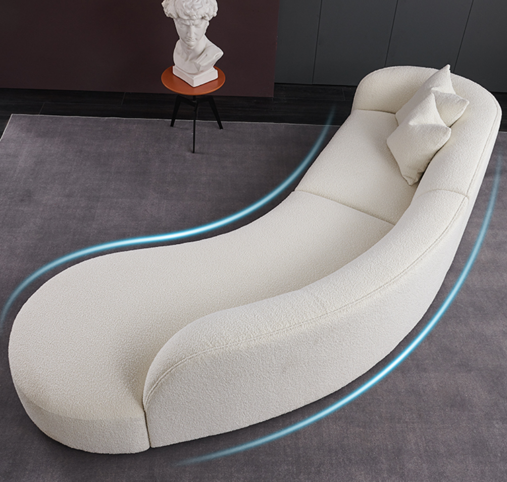 White Teddy Velvet Sectional Couch