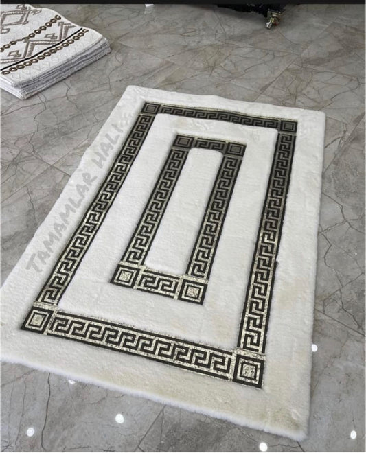 White and Grey Versace Rug