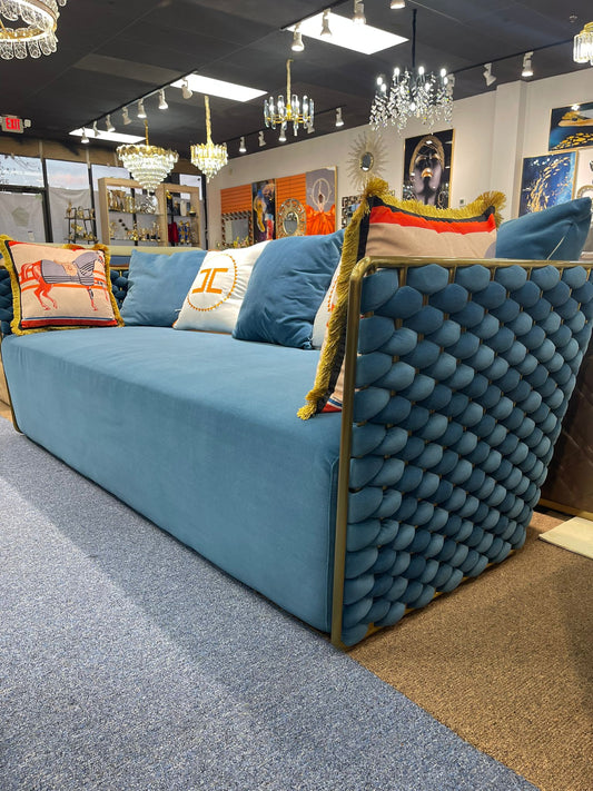 Blue Woven Single Couch