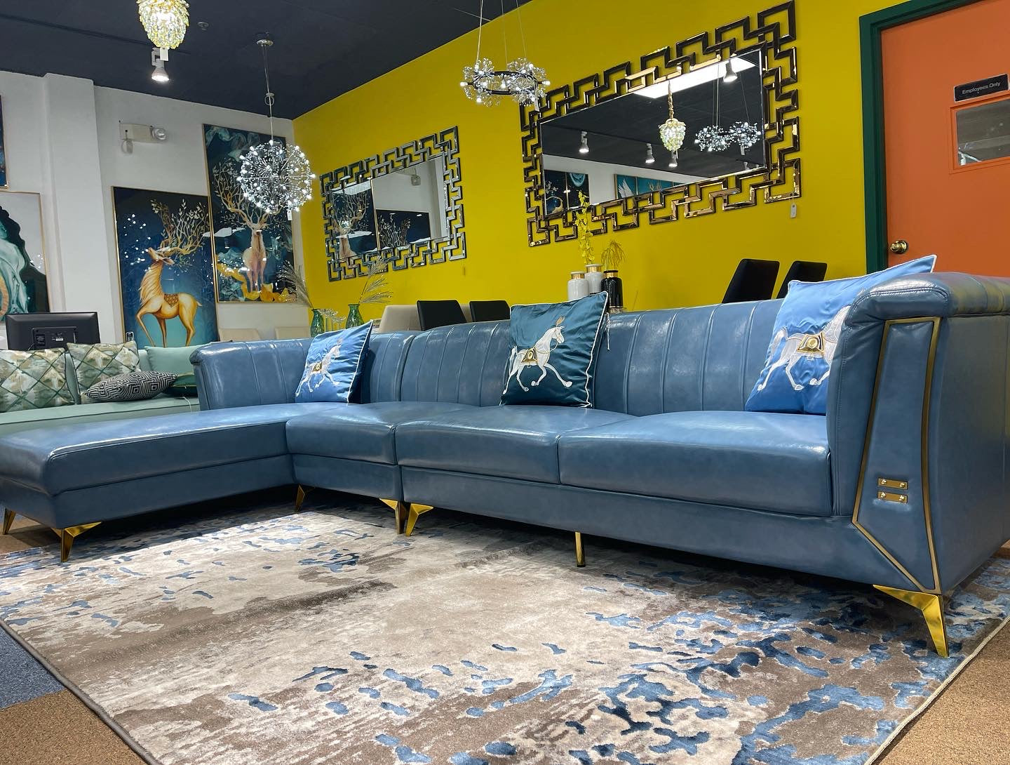 Blue Cobalt Sectional sofa