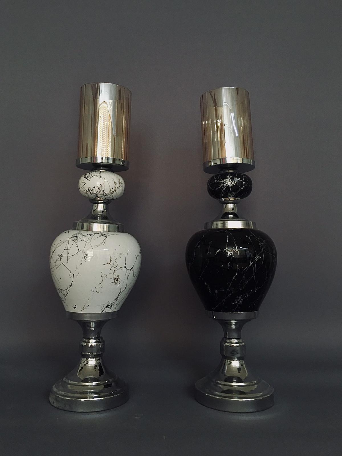 G-VJSER01 3-1 Black/Silver Decorative Jar Set