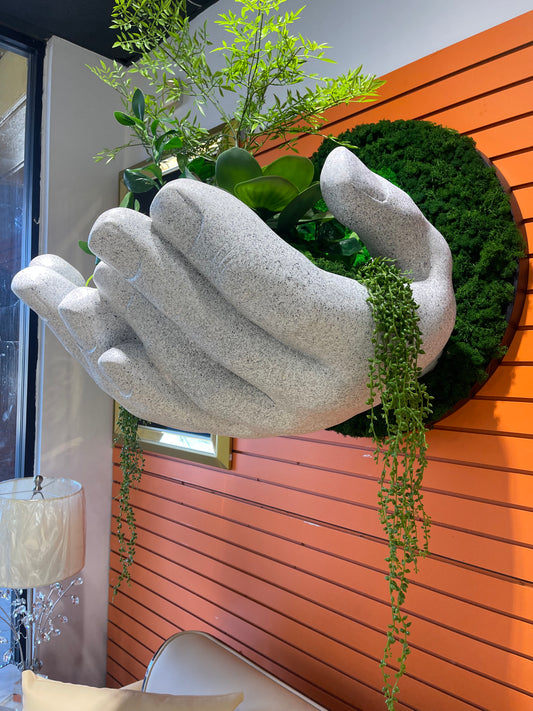 Granite Hand Sculpture & artificial flower/Plant