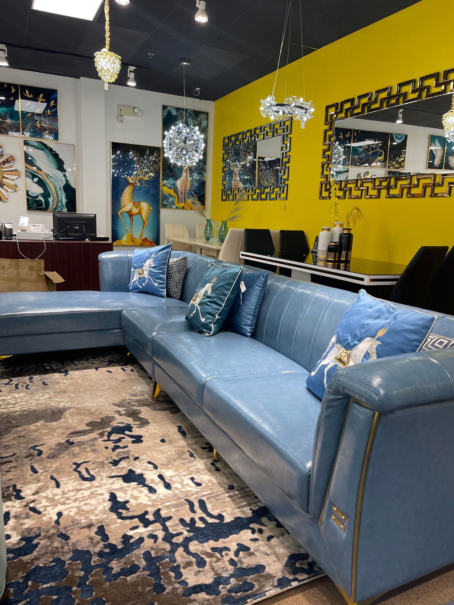 Blue Cobalt Sectional sofa