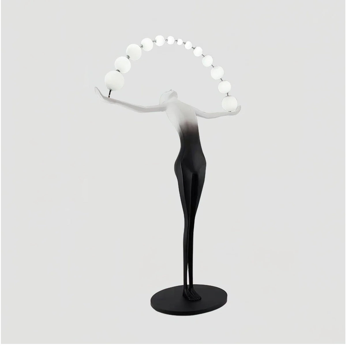 GS-Black & White LED female Sculpture floor Lamp