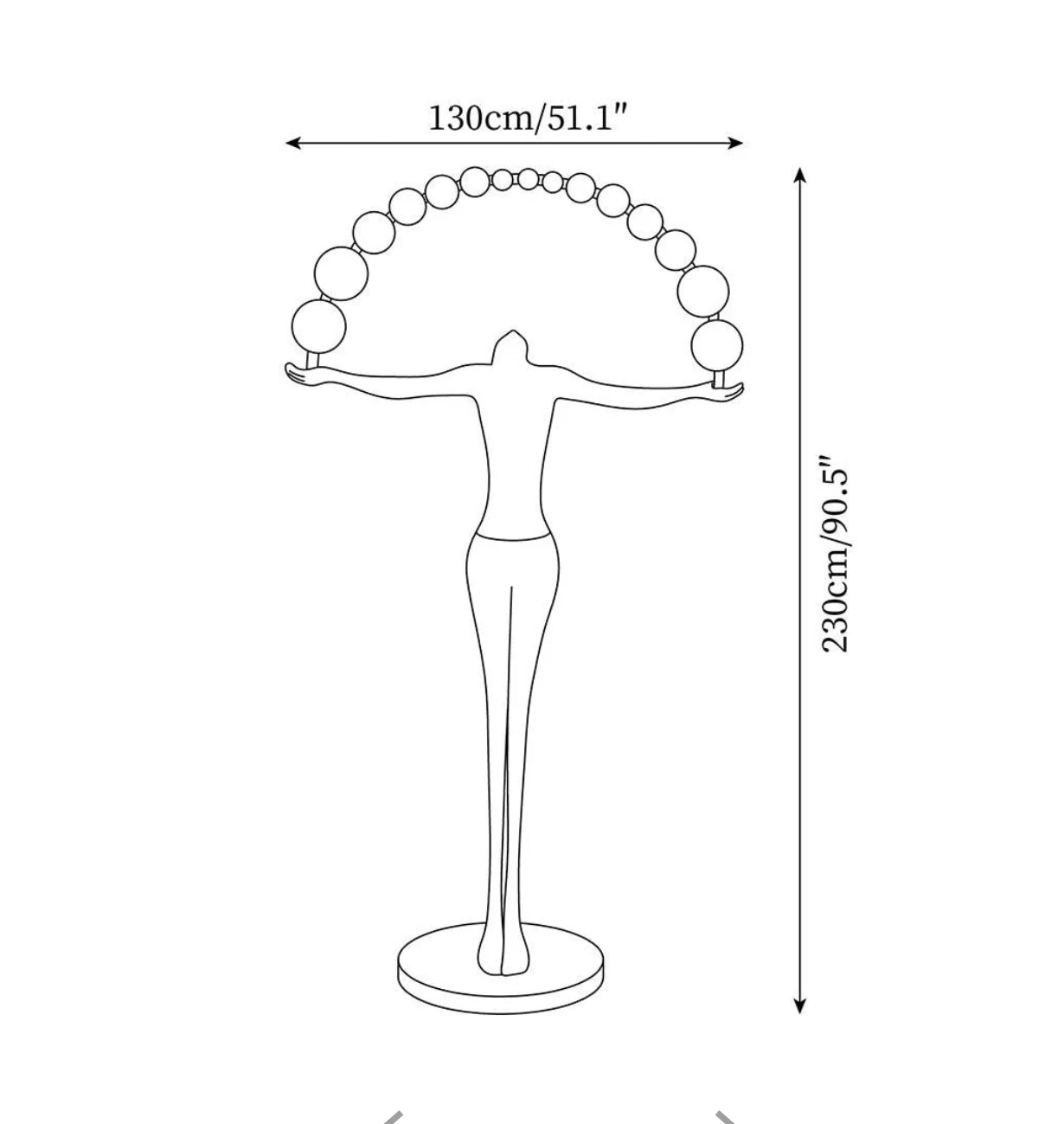 GS-Black & White LED female Sculpture floor Lamp