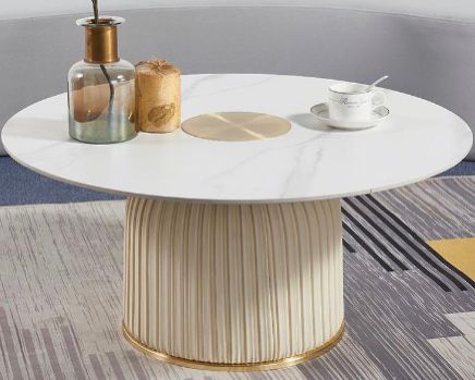 marble top large circular coffee table