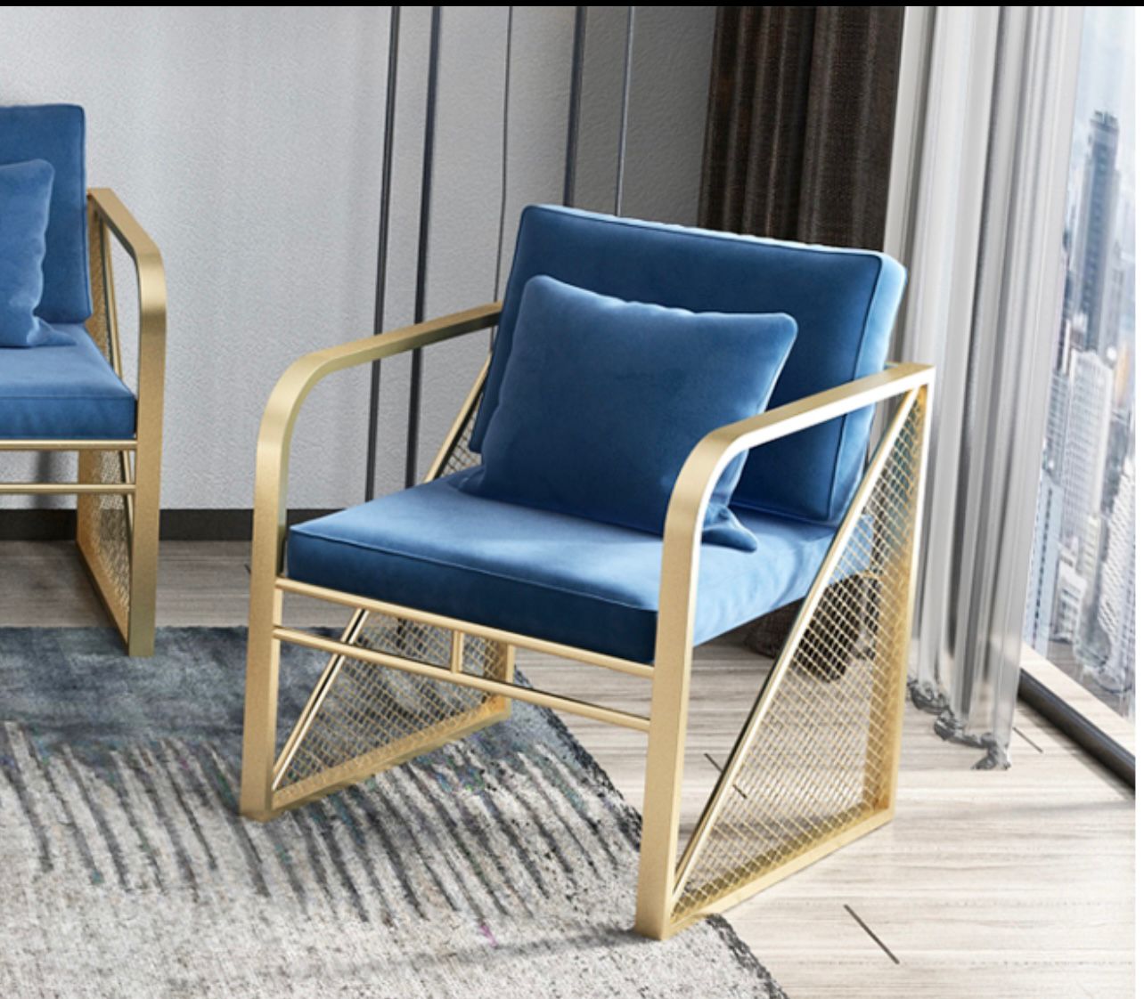 Titanium Gold-Plated Accent Chair