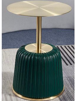 Green Leather Titanium Steel End Table