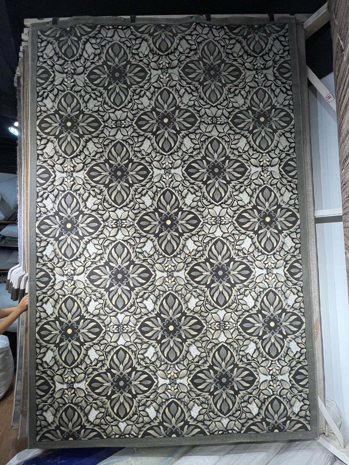 Grey Star Pattern Persian Rug