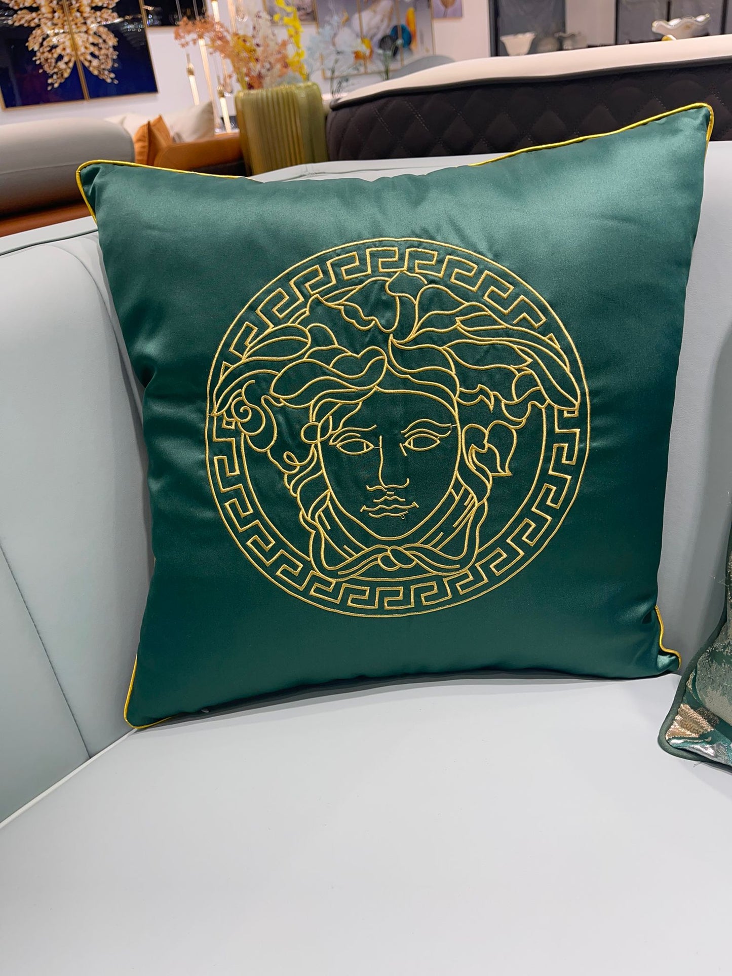 Green Chanel Throw Pillow – Ghenogas gallery