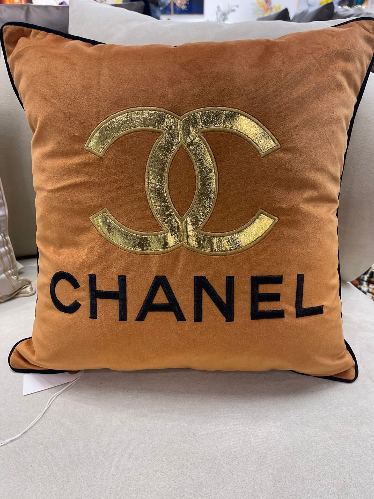 Orange Chanel Throw Pillows