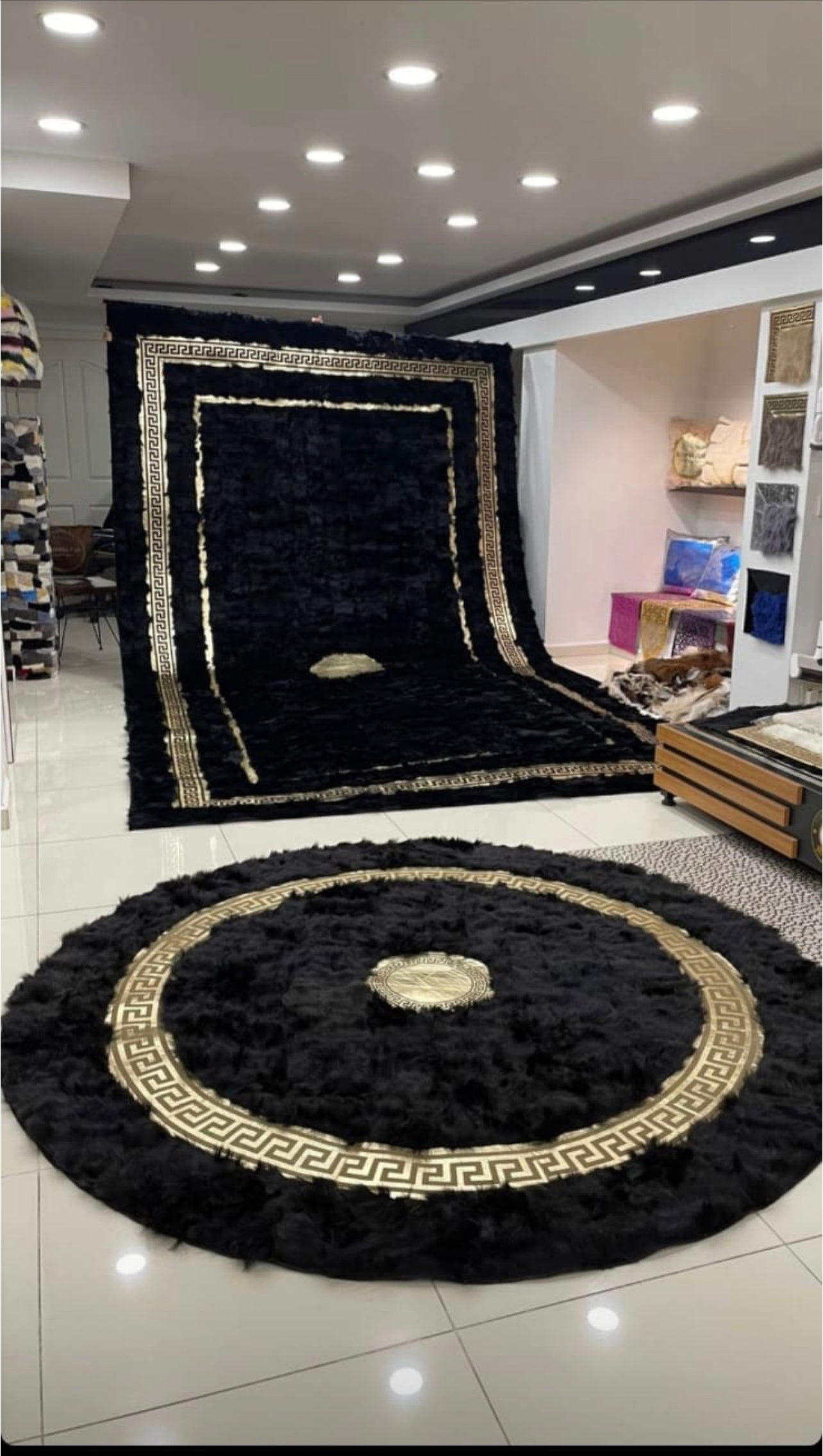 Black and Gold Versace Rug