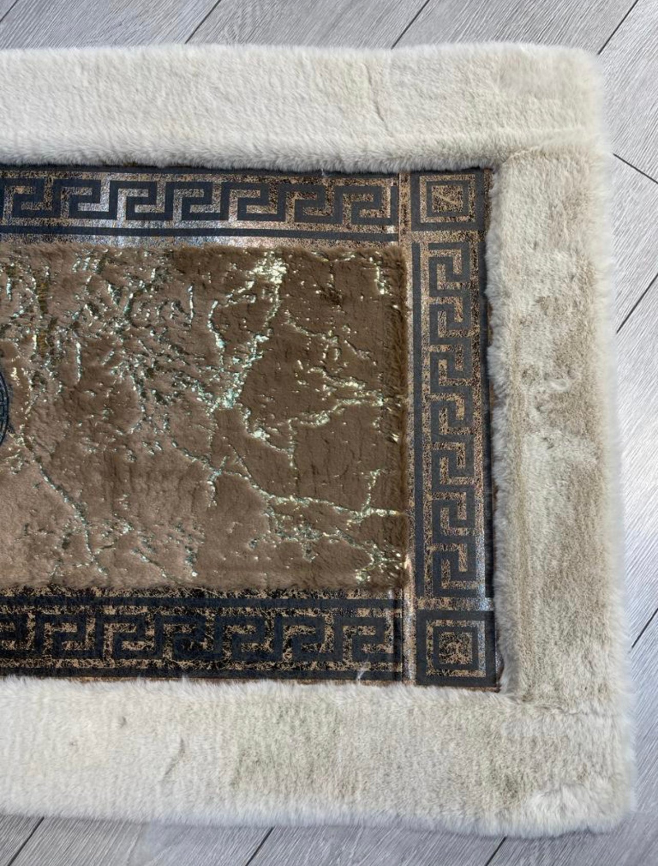 White and Brown Versace Rug