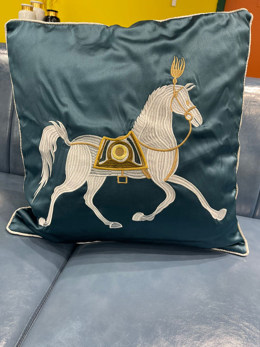 Green Ferrari Horse Pillow