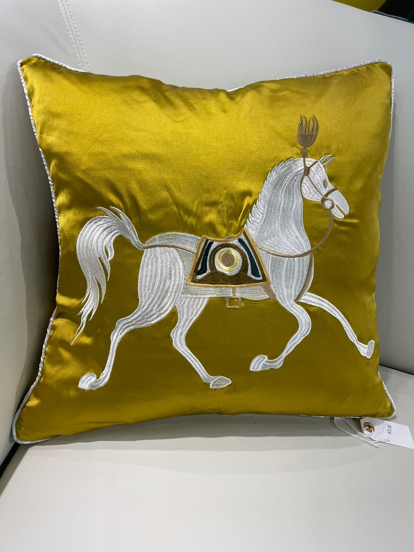 Golden Yellow Horse Throw pillow