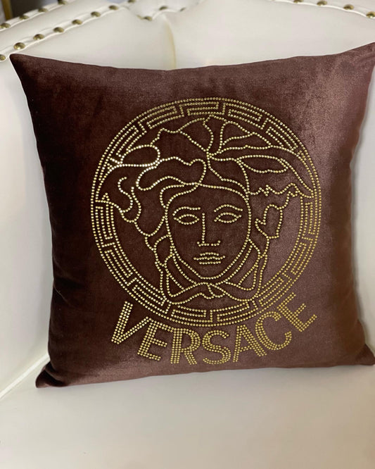 Brown Versace Throw Pillow