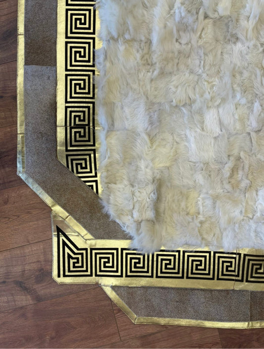 White and Gold Versace Rug