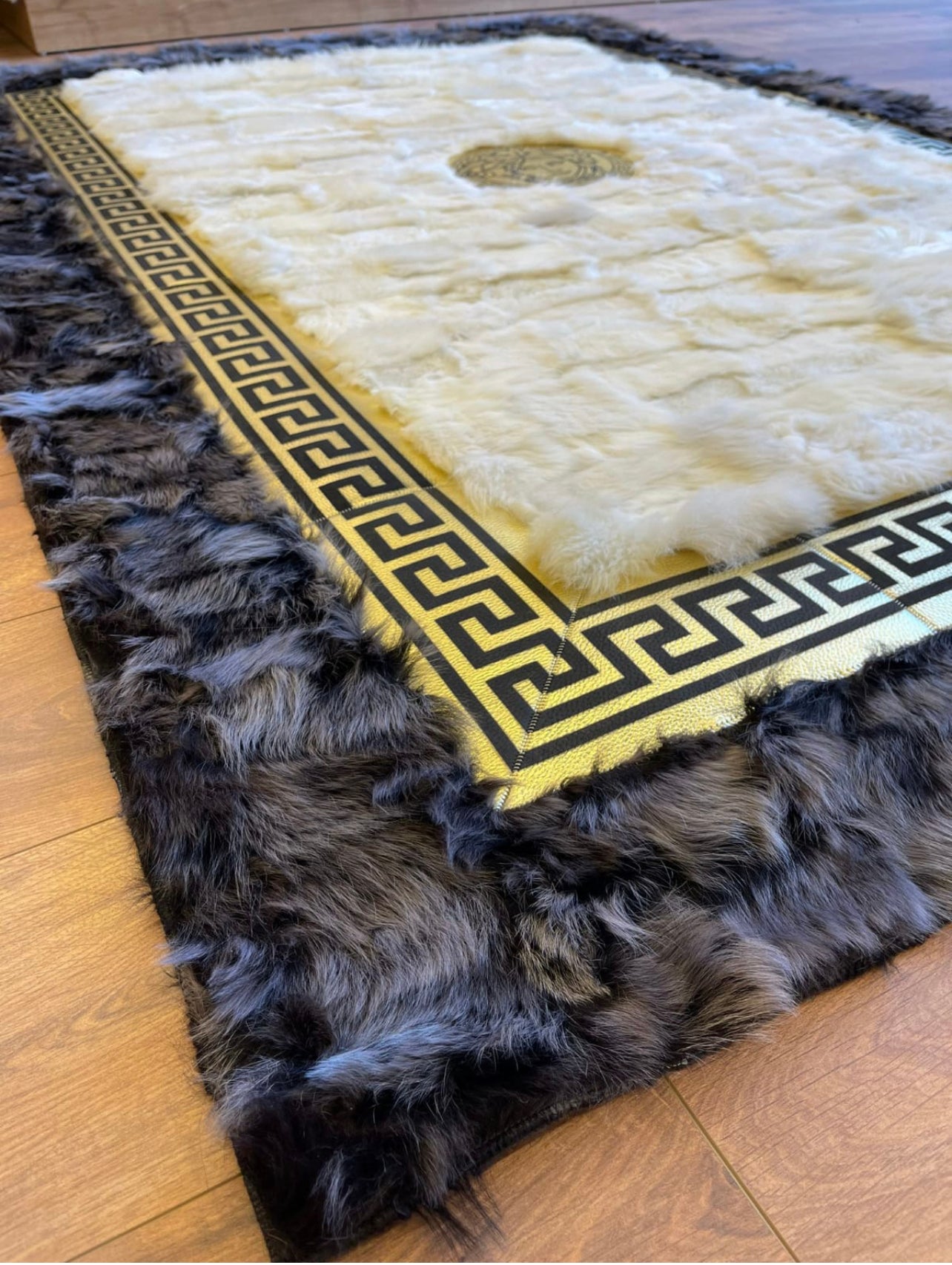 Black and Grey Versace Rug