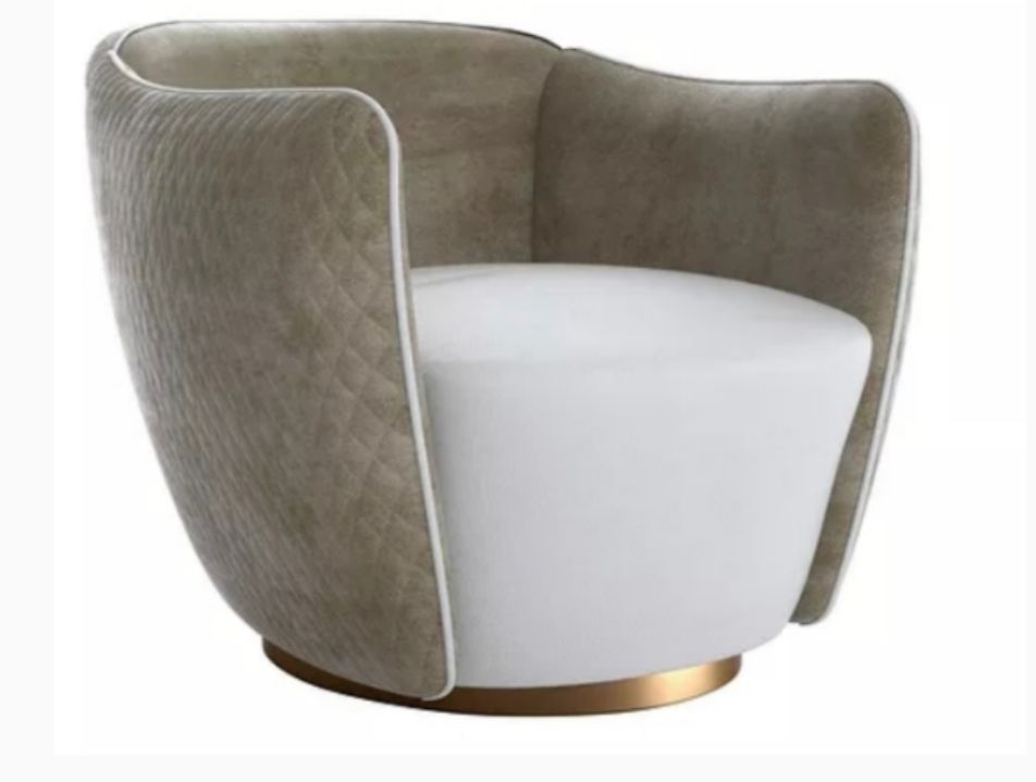 Gray & White Accent Chair