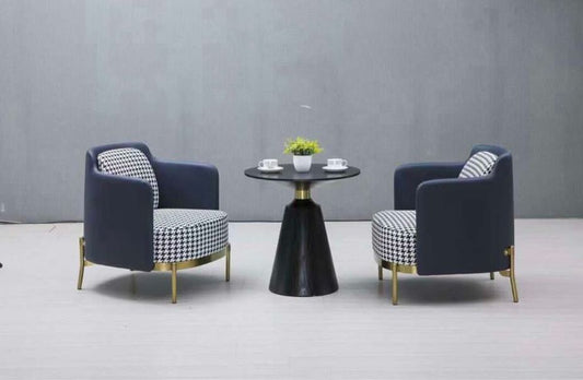 Blue Stainless Patterned Accent Chairs