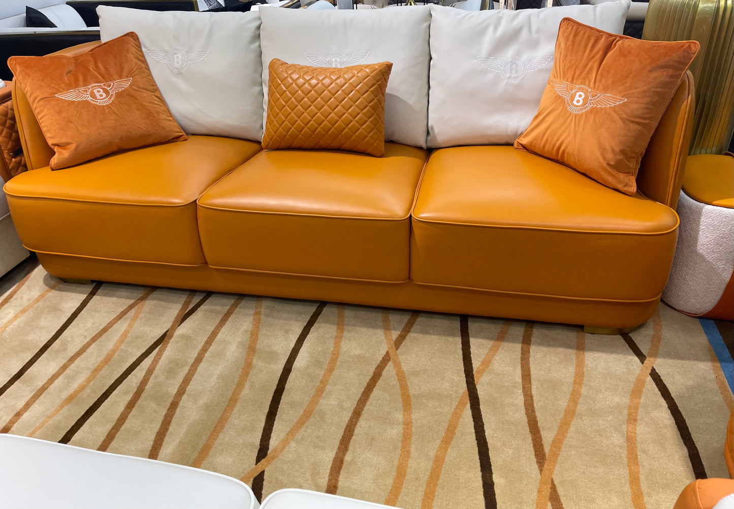 Orange & White Bentley Living Room Set