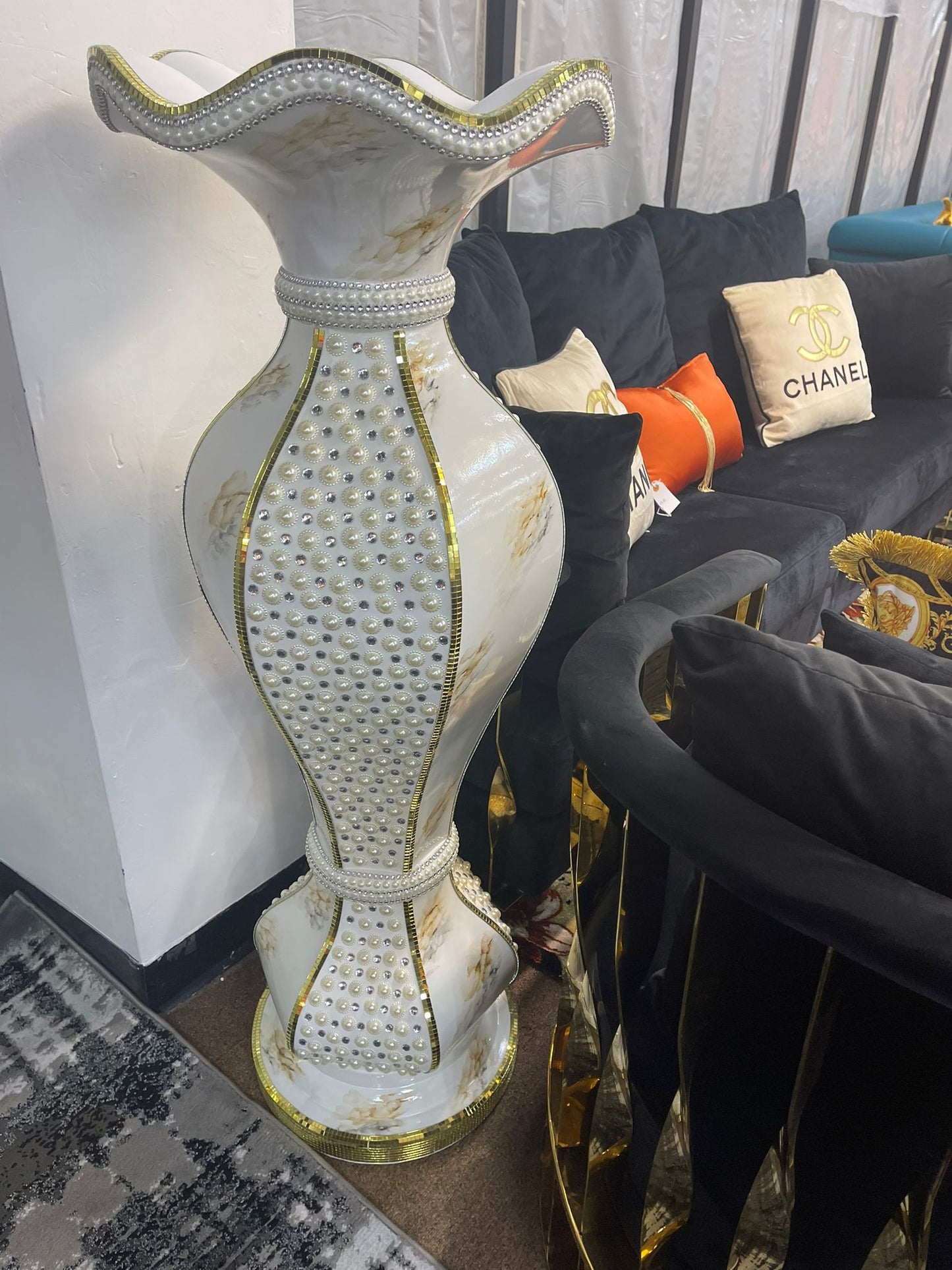 Creme and Gold vase