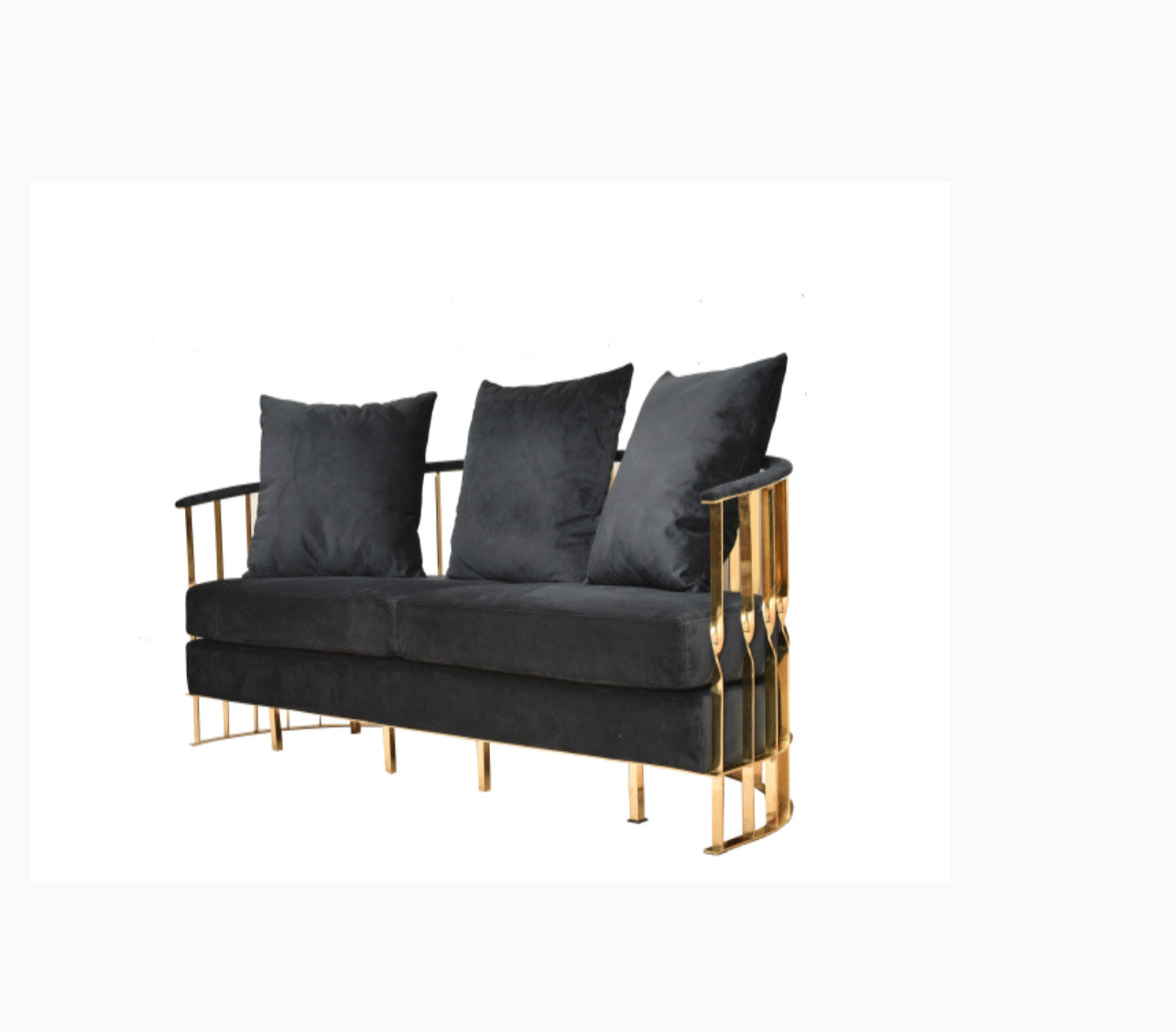 Henry Black & Gold accent full Sofa /Arm Chair