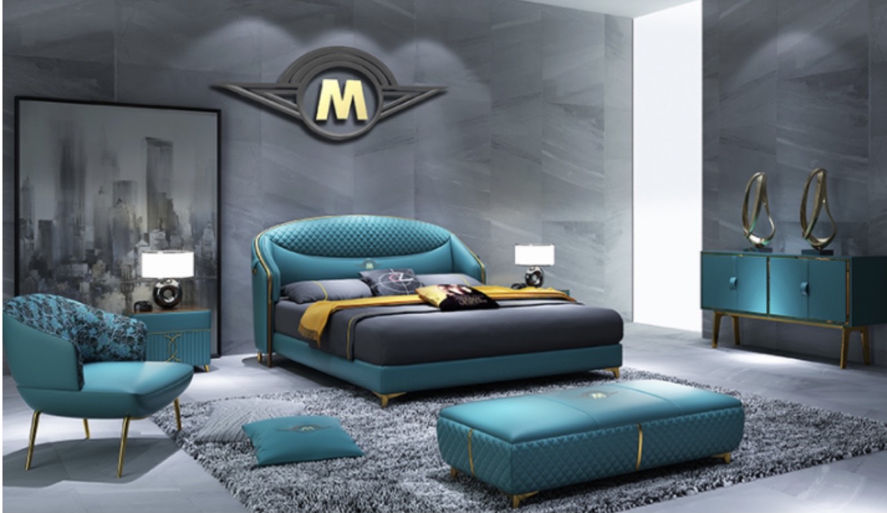 Torquois Blue Lux Bedroom Set
