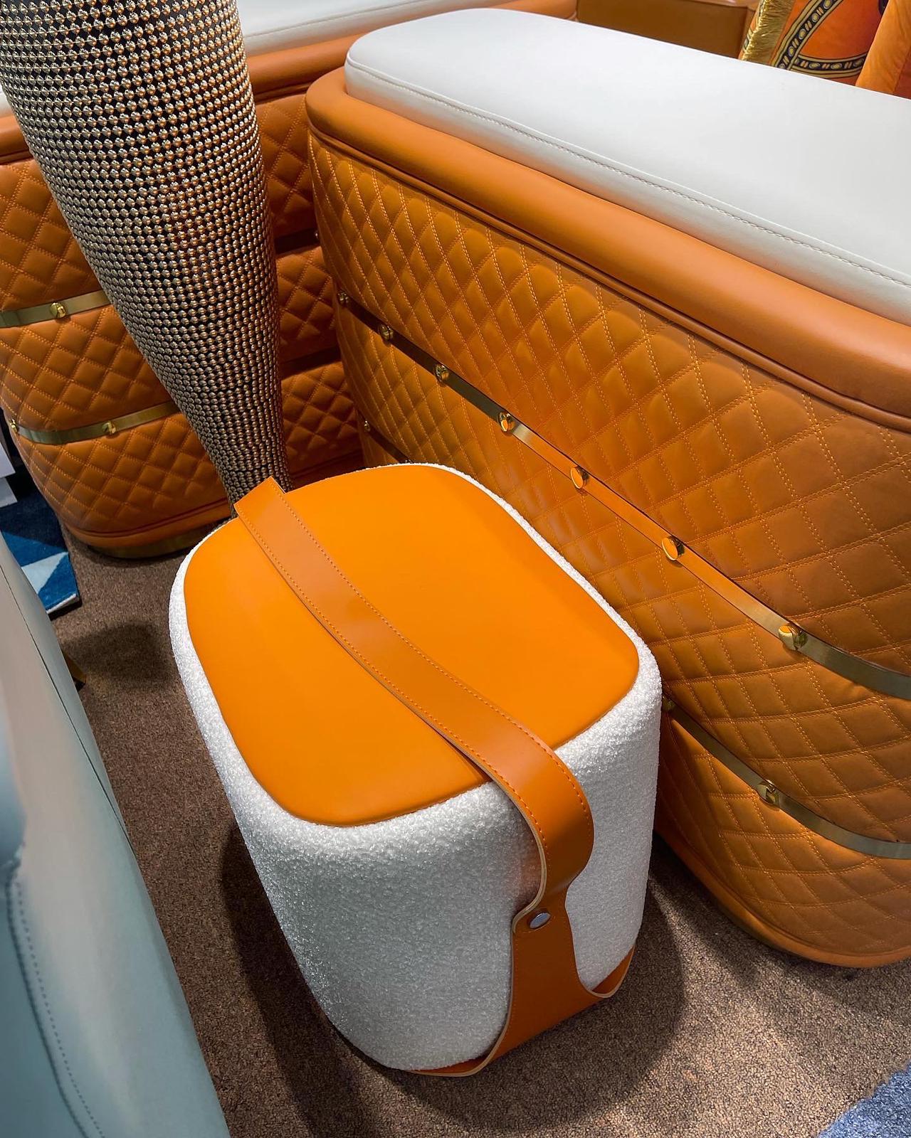 Orange & White Luxury Sofa living room set