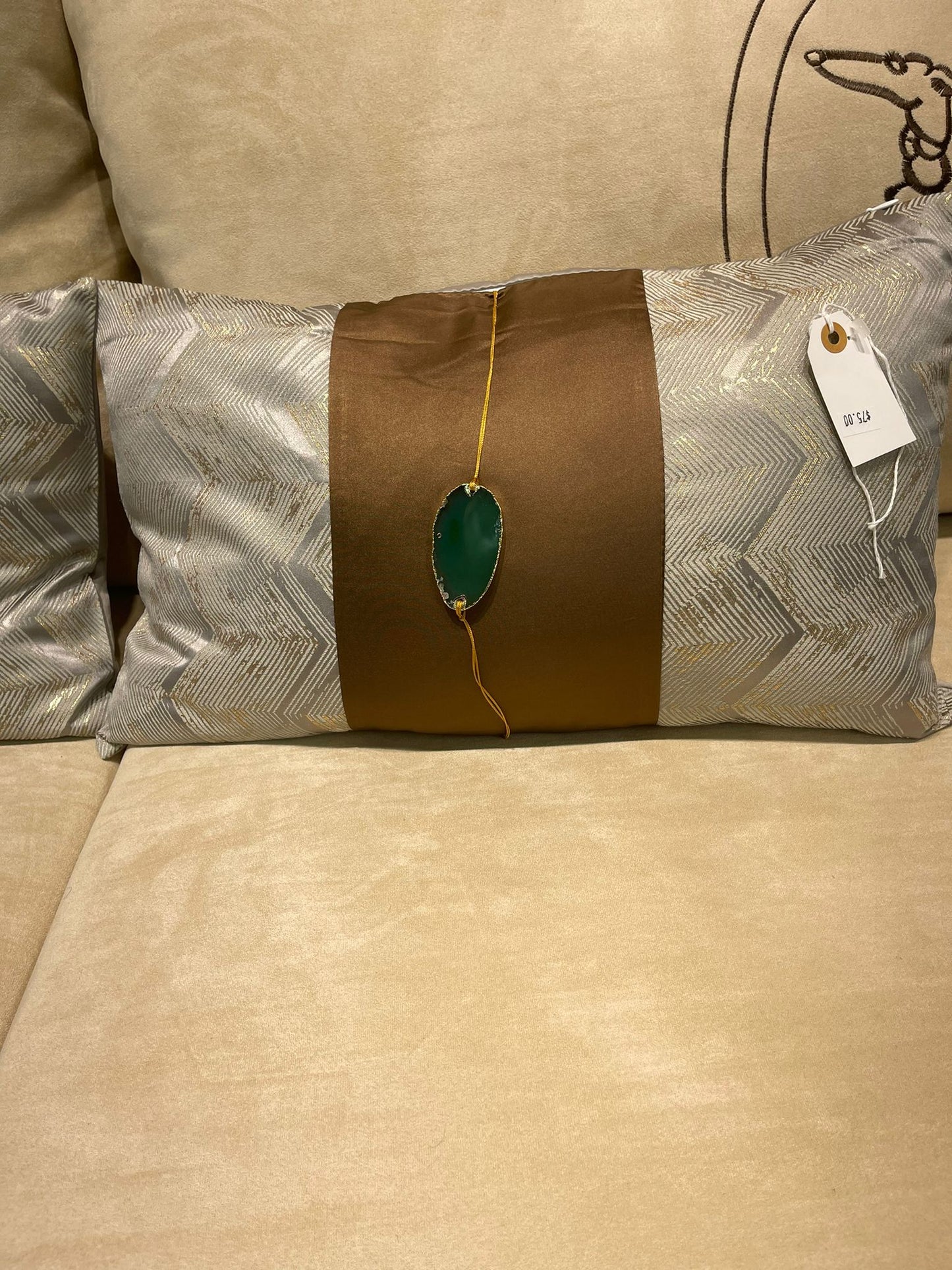 Brown gemstone pillow