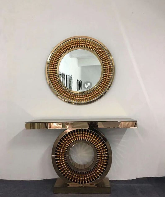 Brown Mirror and console set