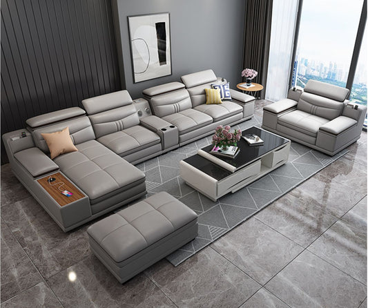 Grey Leather theater set