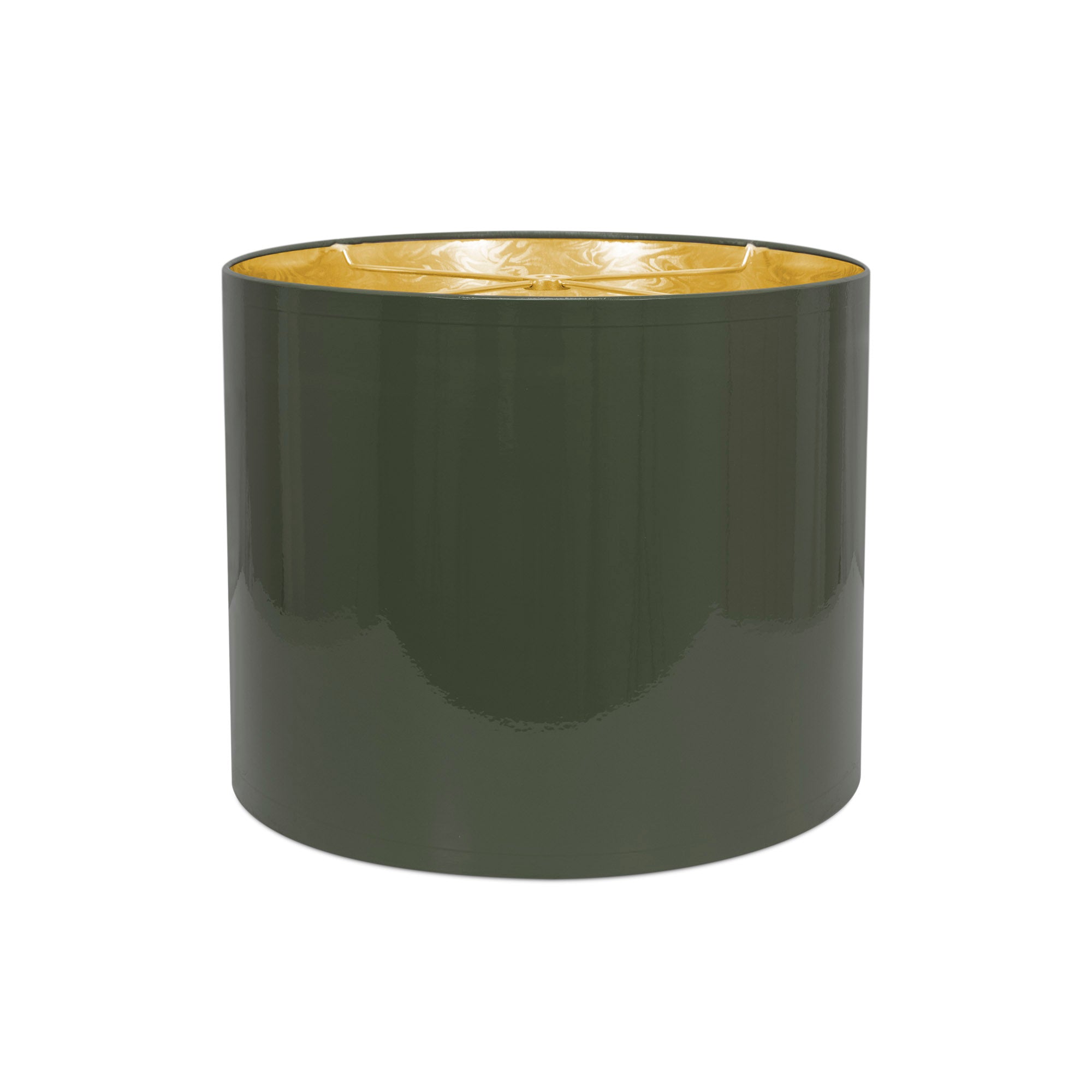 Couture 12"x10" Glossy Lacquer Shade - Dark Green w/ Gold Lining