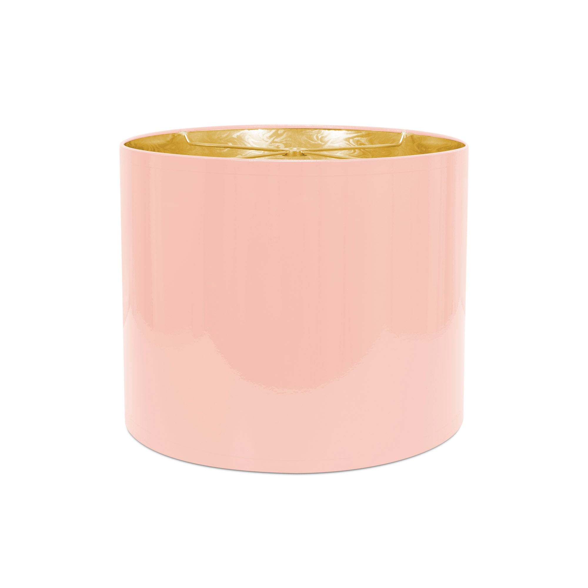 Couture 12"x10" Glossy Lacquer Shade - Seashell Pink w/ Gold Lining