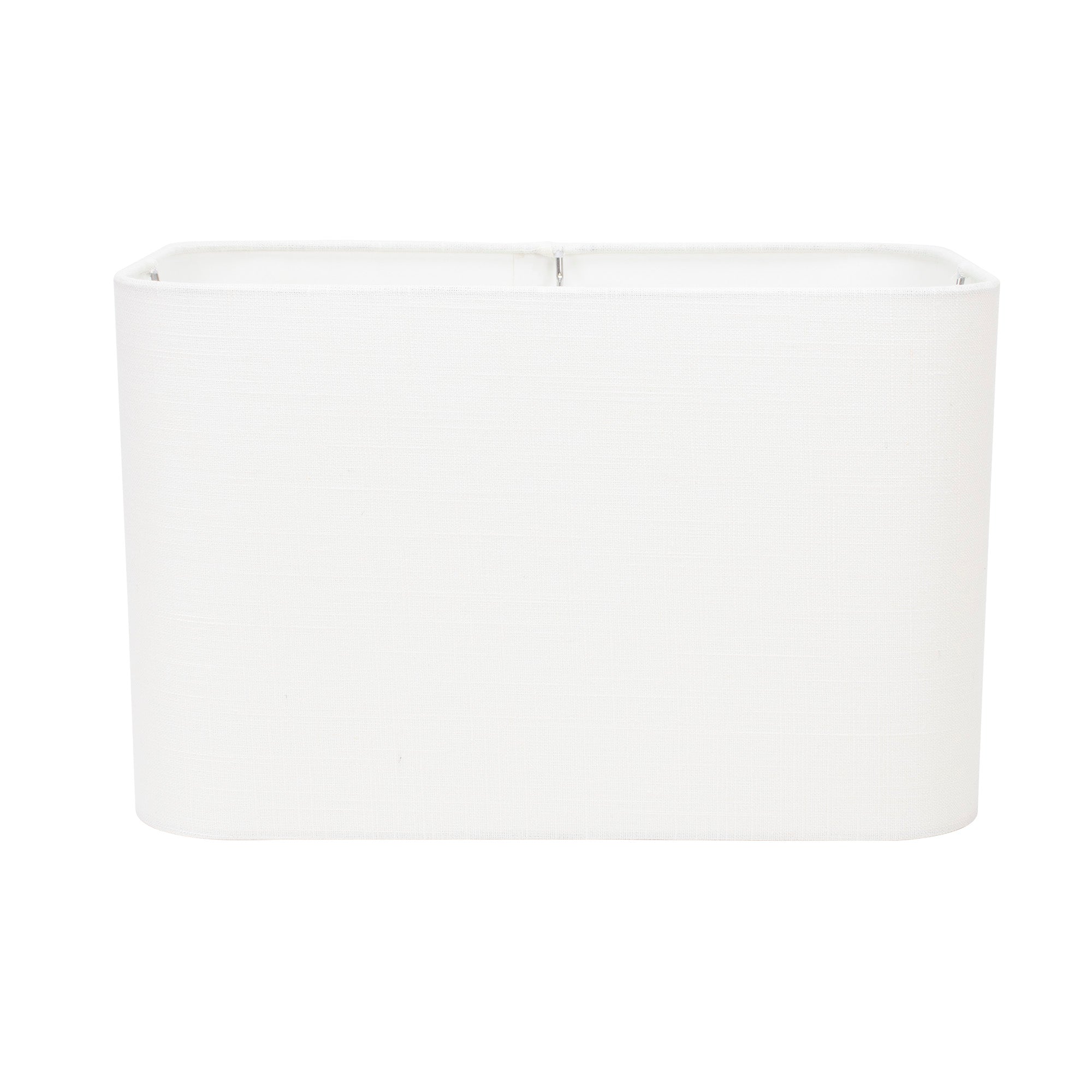 Couture 14" x 9" x 9" Rounded Rectangular Hardback White Casual Linen Shade