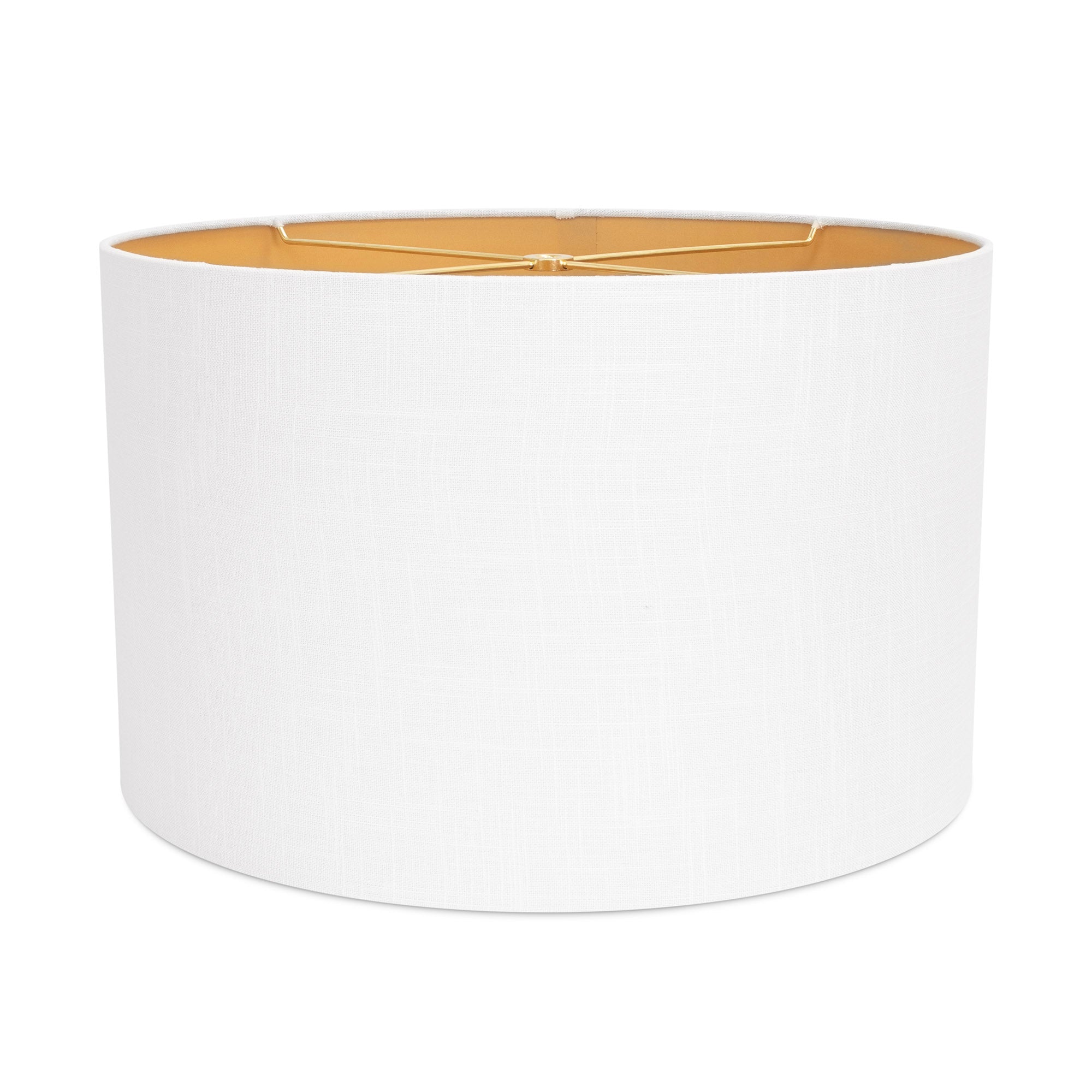 Couture 17x17x10.5"H White Casual Linen Shade w/ Soft Gold Lining