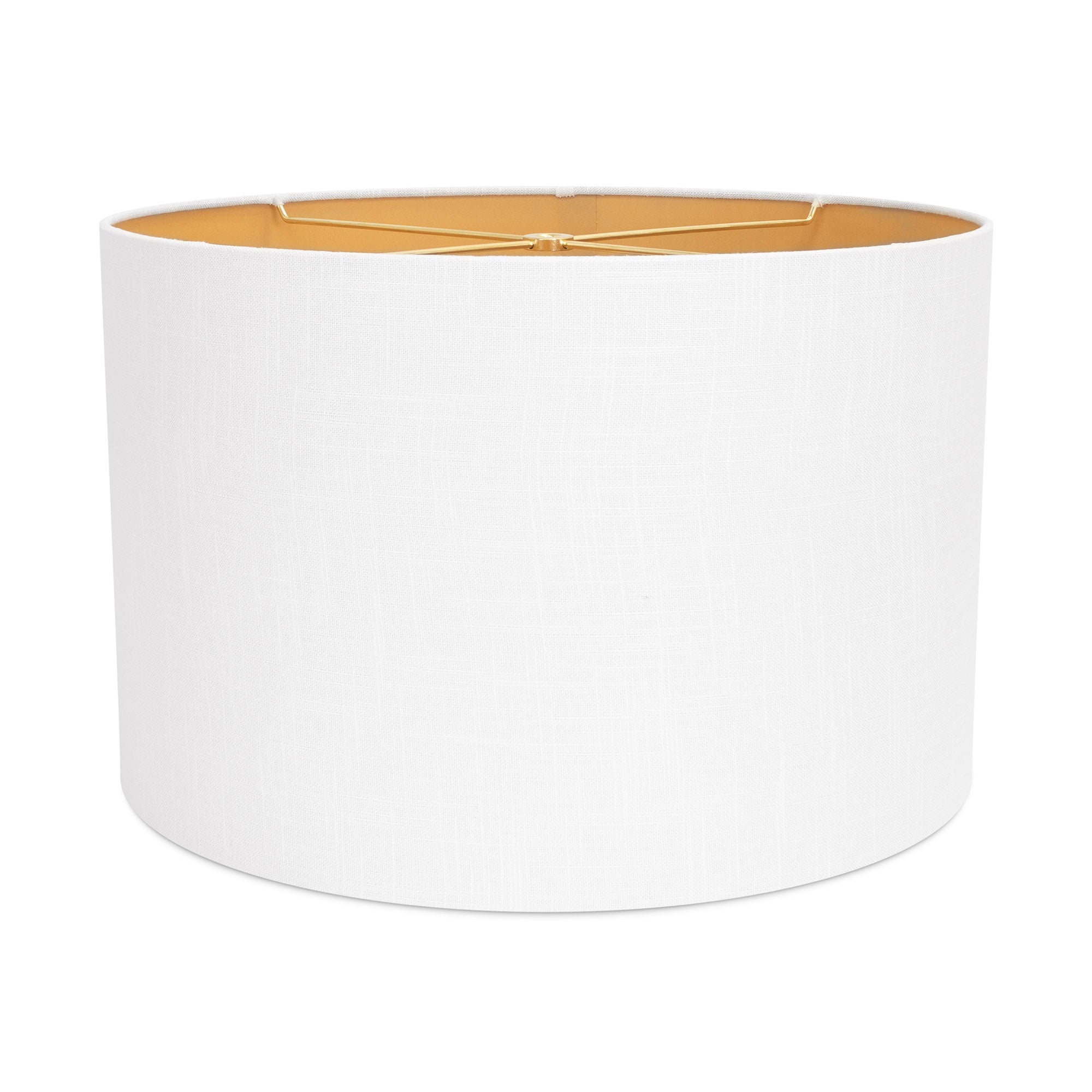 Couture 17x17x11"H White Casual Linen Shade w/ Soft Gold lining