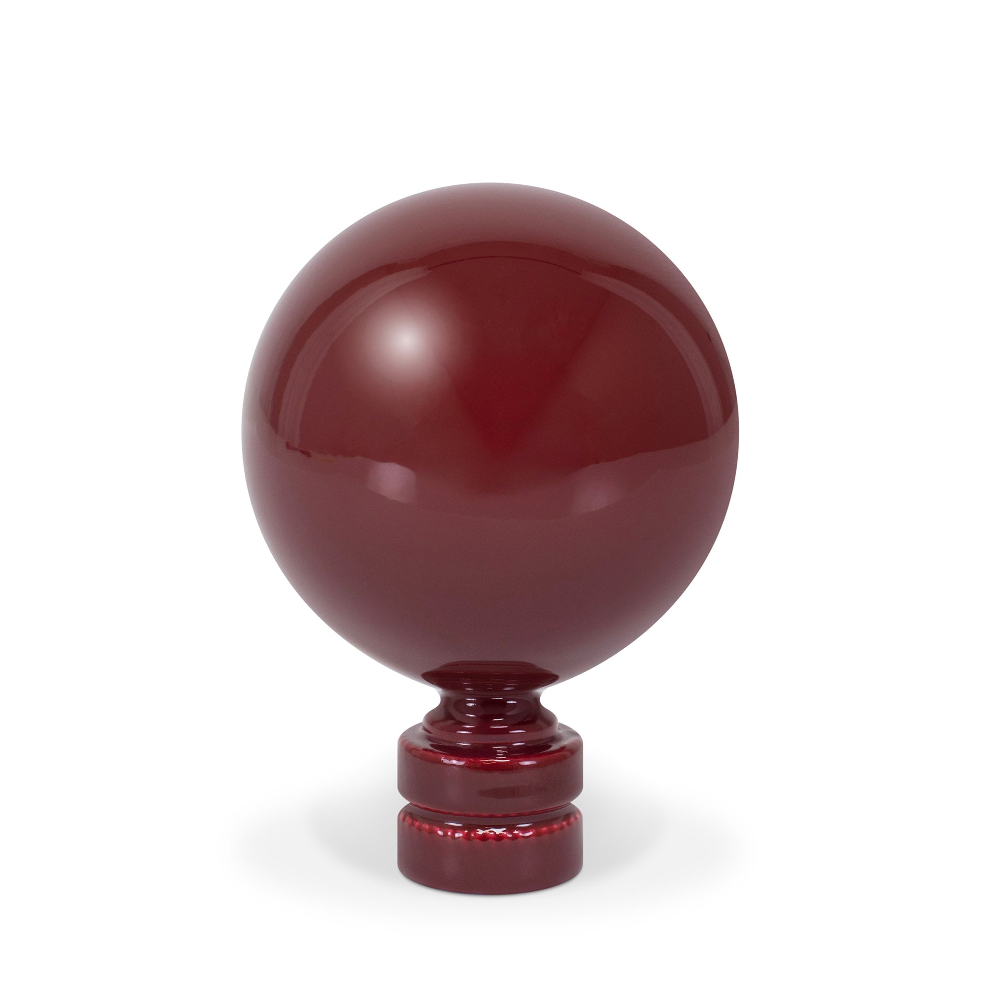 Couture 2" Glossy Lacquer Resin Finial - Classic Burgundy