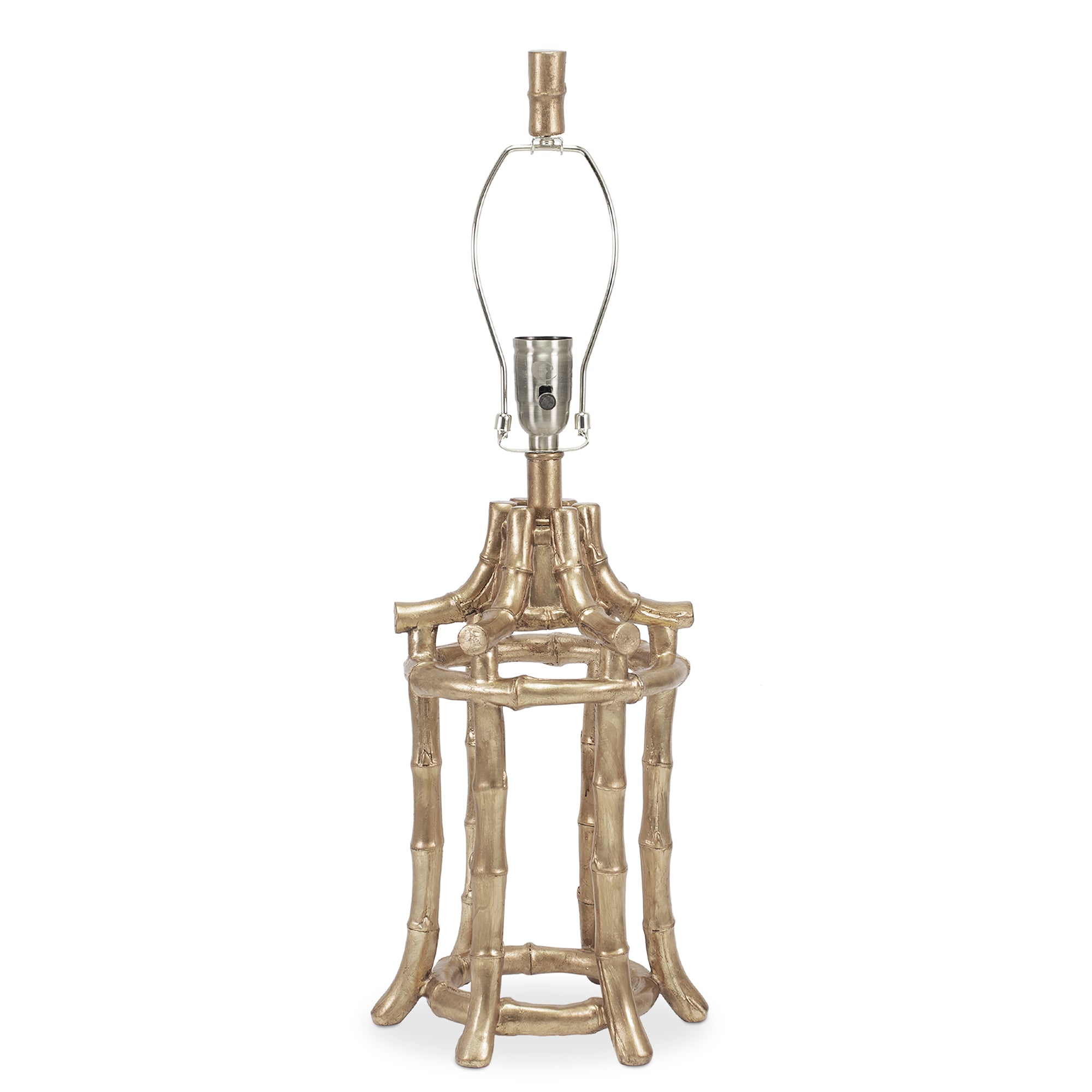 Couture 29"H Gilded Silver Bamboo Table Lamp