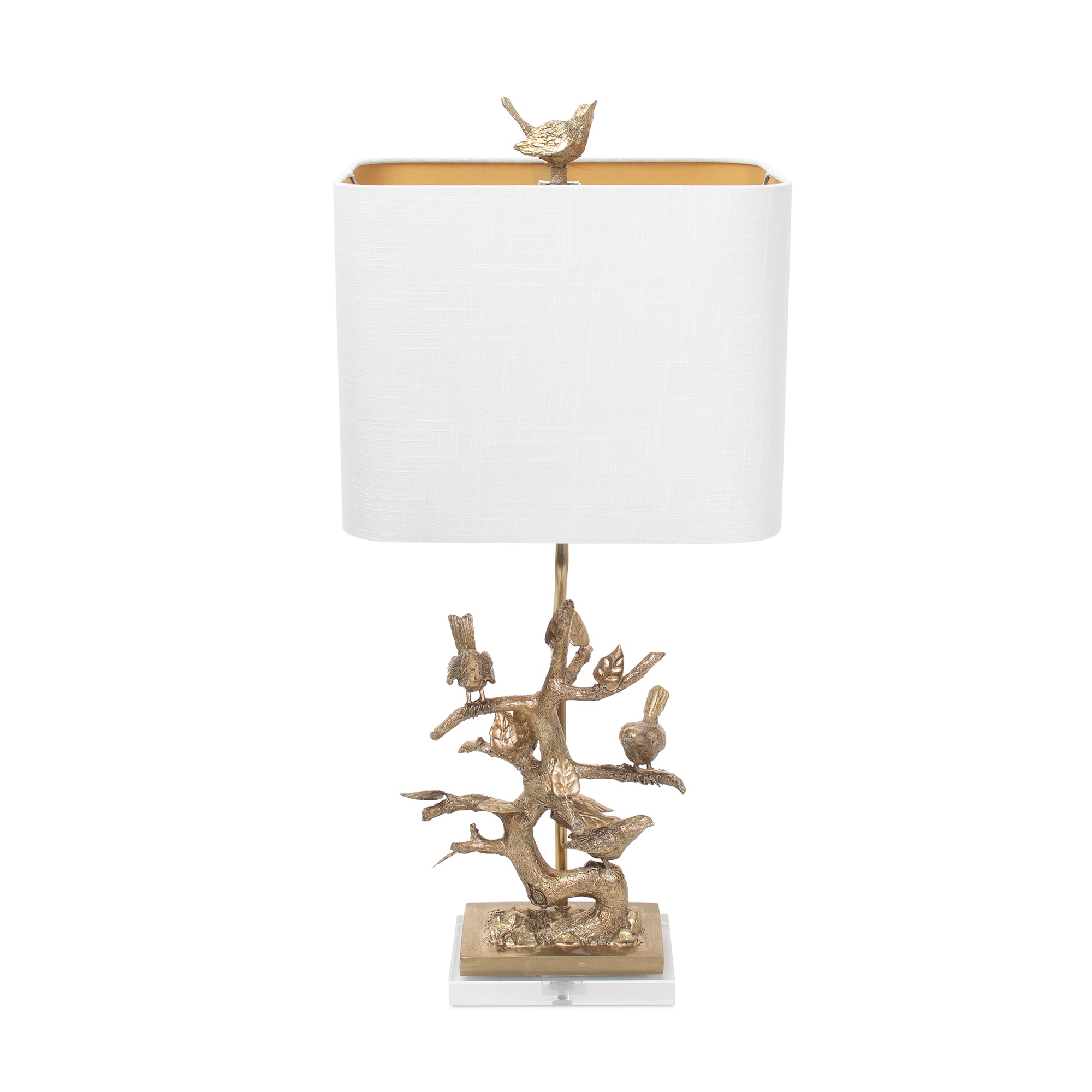 Couture 29"H Gilded Silver Bird on Branch