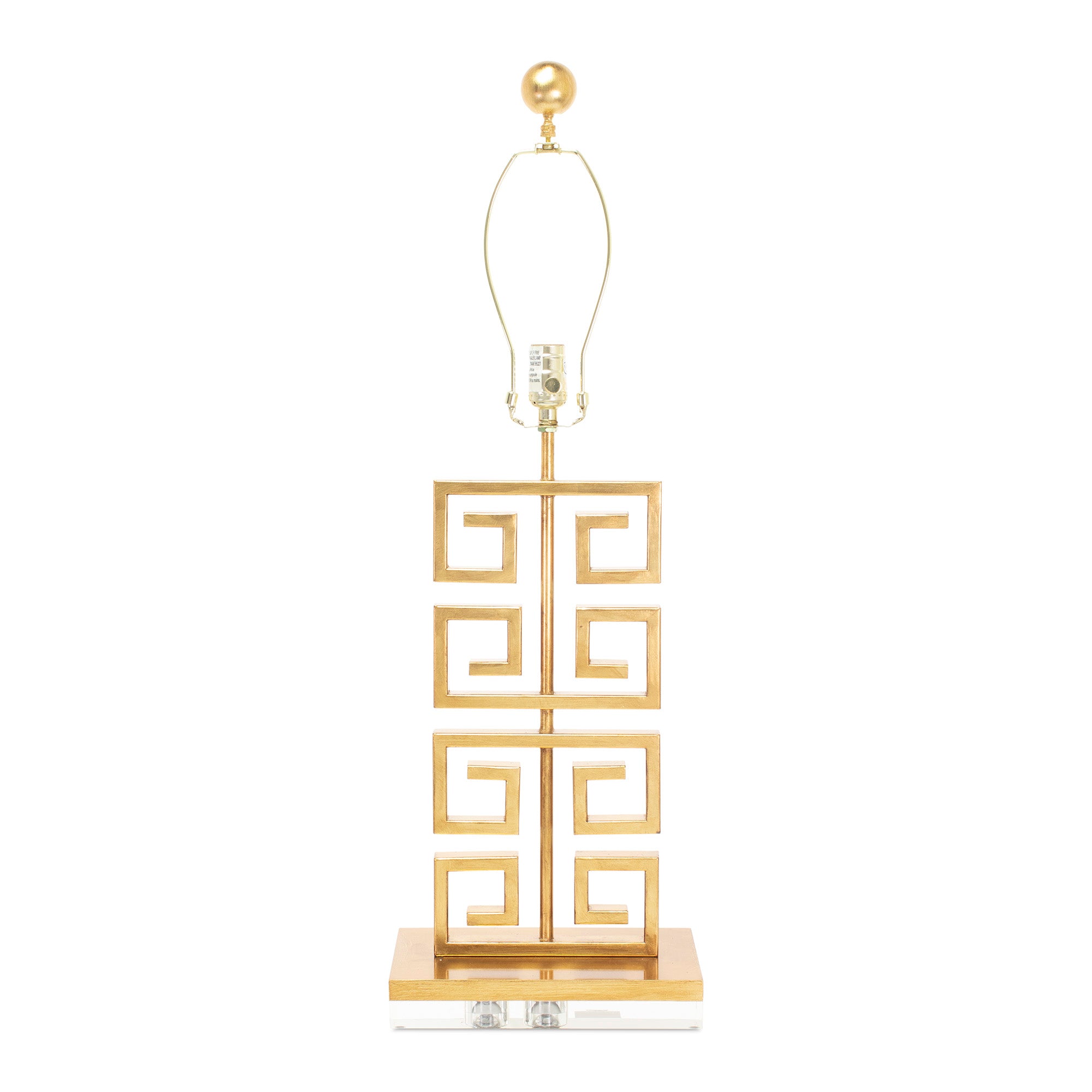 Couture 30"H Gold Metal Greek Key Lamp
