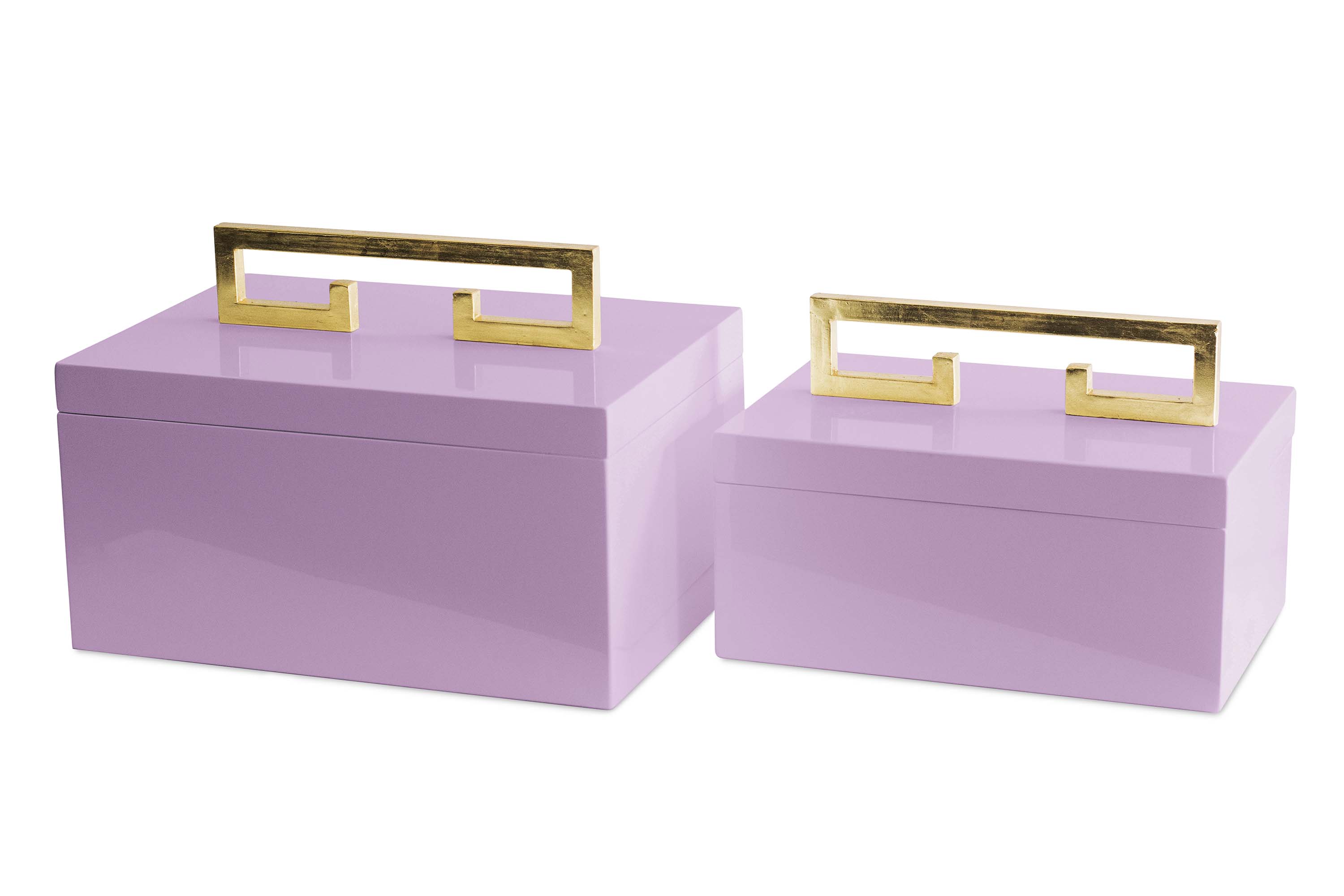Couture Avondale Boxes [Set of 2] Lilac and Gold