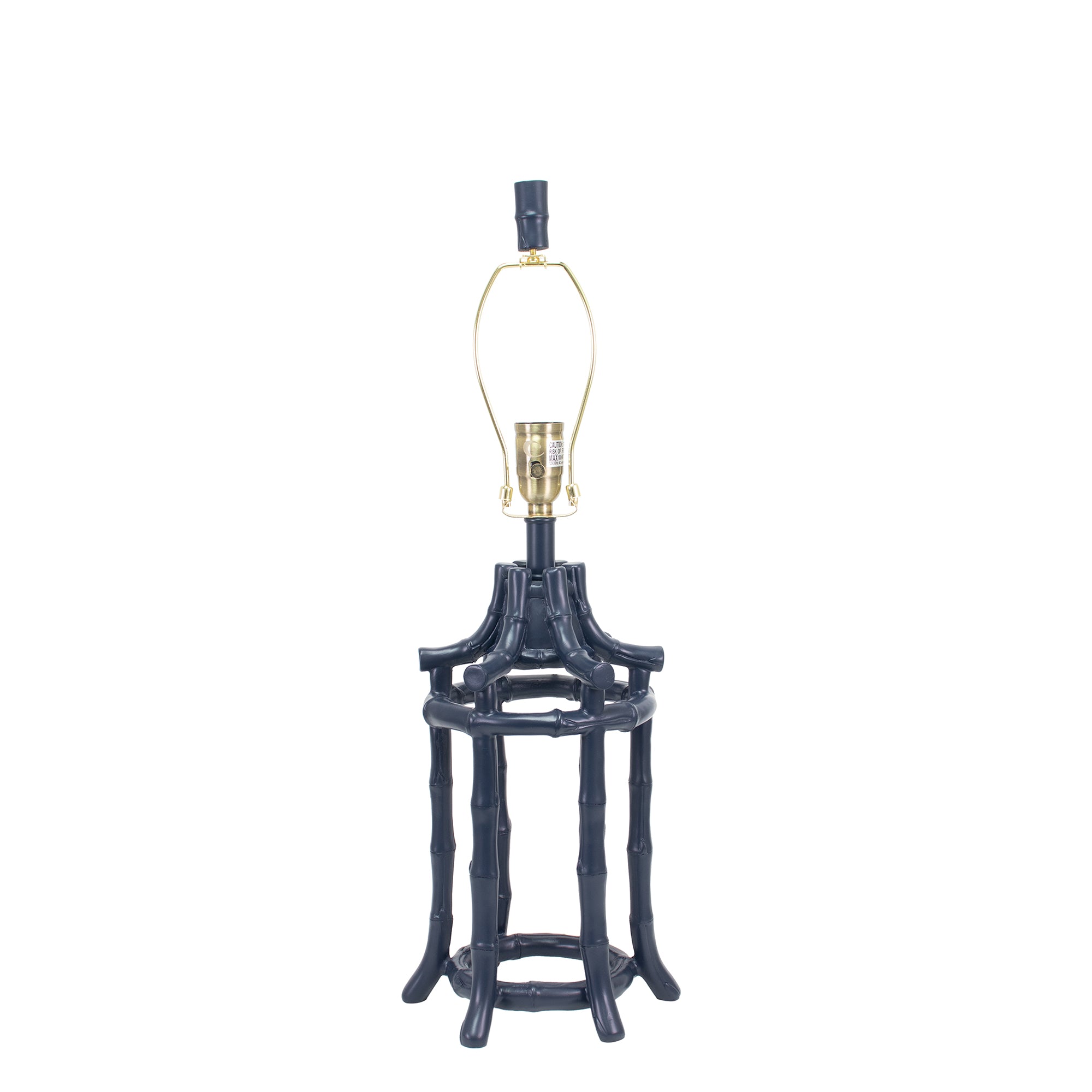 Couture Bamboo Table Lamp Base, Navy