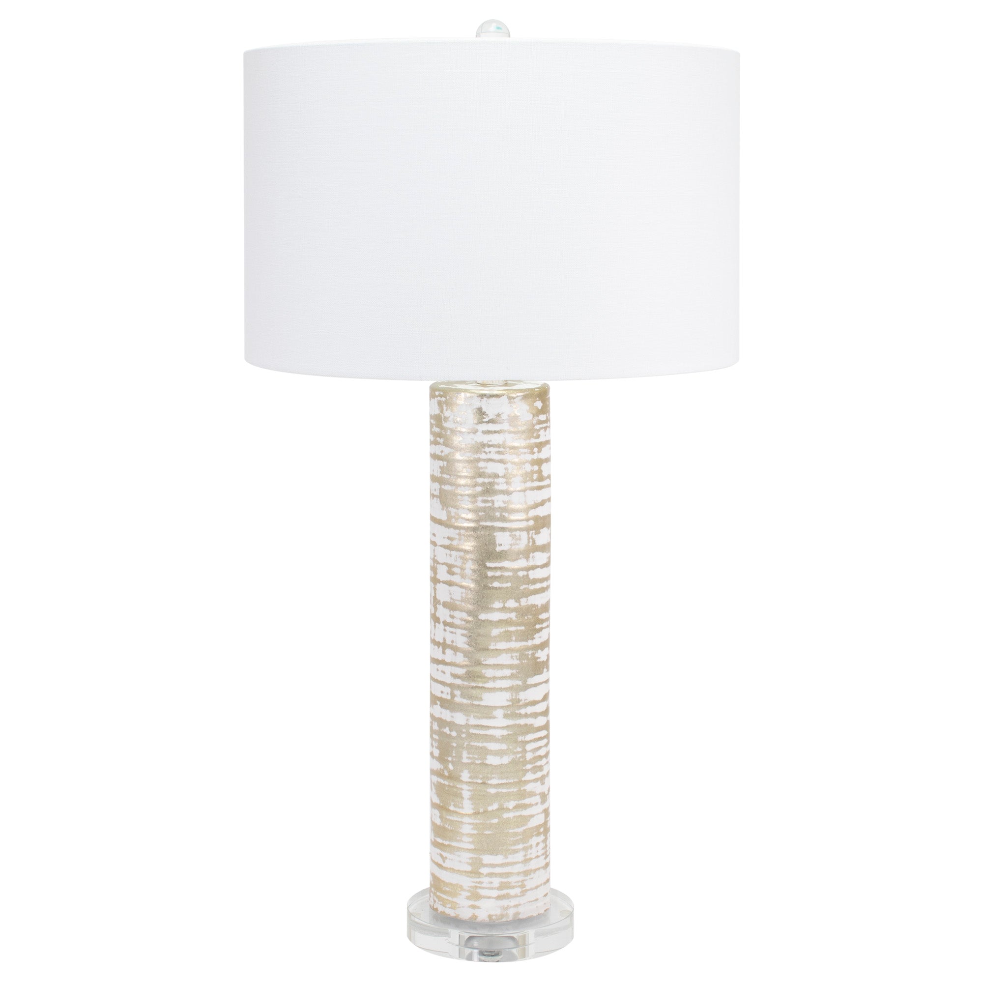 Couture Birch Table Lamp- with 16x16x10" White Classic Linen Shade