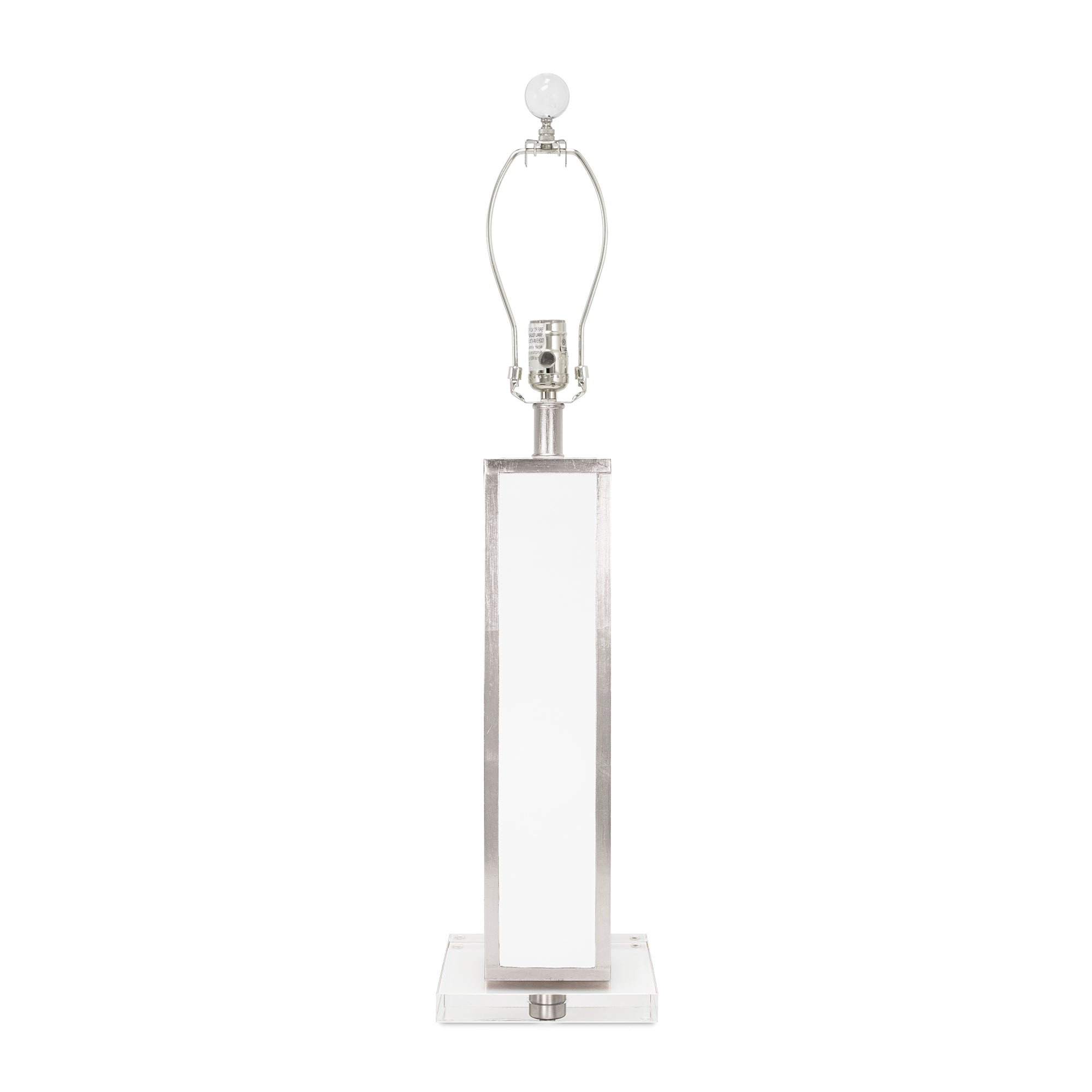 Couture Blair Table Lamp Base, White/Silver